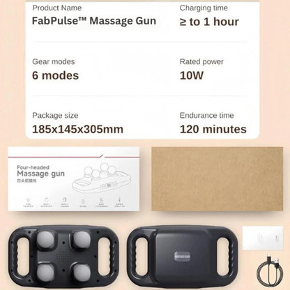 FabPulse™ 4-Headed Massage Gun